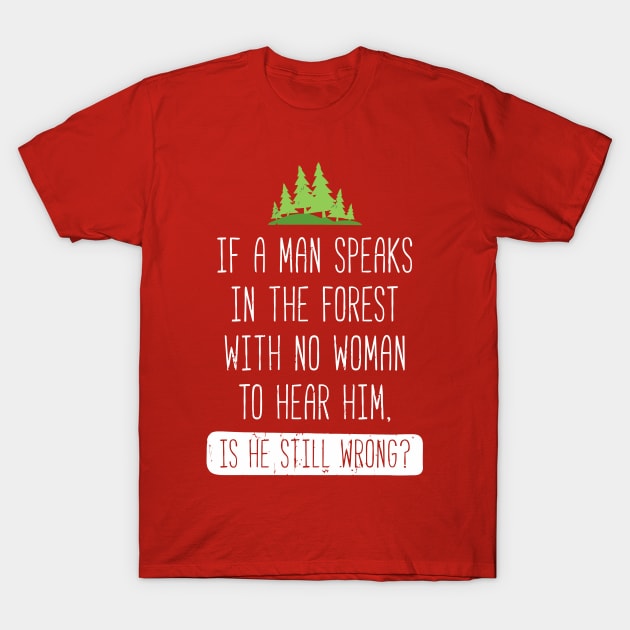 If A Man Speaks In The Forest T-Shirt by tanambos